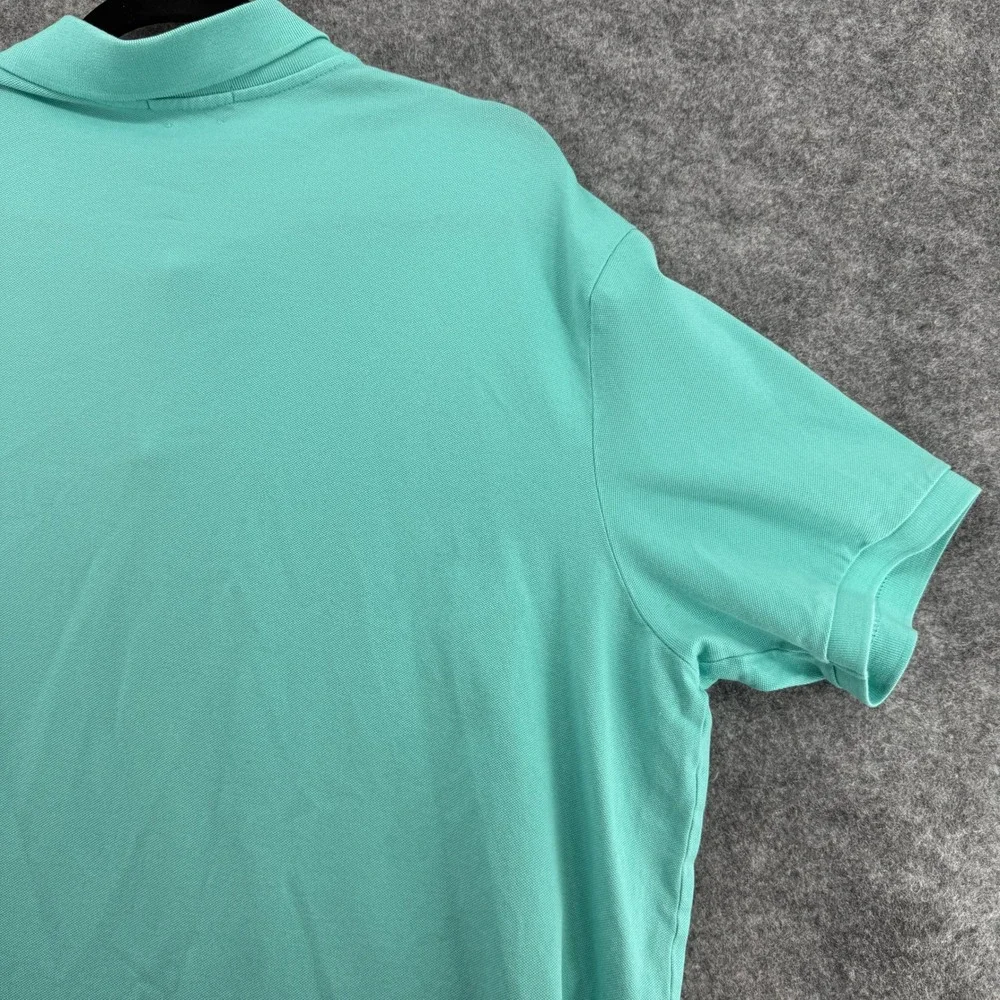 Polo Ralph Lauren Polo Shirt Mens XXL Teal Green Stretch Preppy Yellow Pony Logo